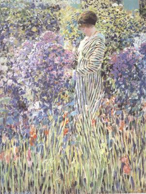frederick carl frieseke Woman in a Garden (nn02) Norge oil painting art